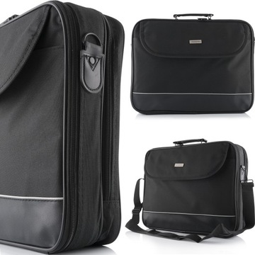 TORBA NA LAPTOPA 15,6 CALA DWUKOMOROWA Z REGULOWANYM PASKIEM NA RAMIĘ 15,6