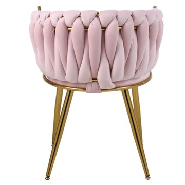 КРЕСЛО, ВЕЛЮРОВОЕ КРЕСЛО, RISO С МЯГКОЙ ОБИВКОЙ, РОЗОВЫЙ ПОРОШОК, ЗОЛОТЫЕ НОЖКИ