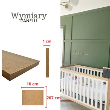 Boazeria angielska listwy do malowania DIY 207x10 cm deski panel 3D NOWOŚĆ