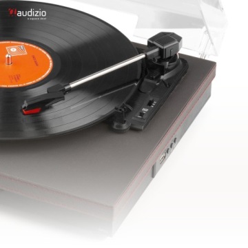 Проигрыватель с динамиками входа/выхода Bluetooth/черный винил Audizio+