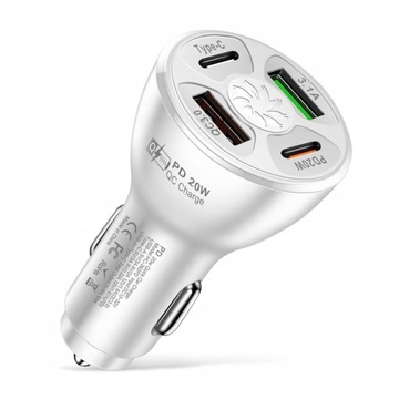 Samochodowy zestaw głośnomówiący z 4 portami USB