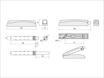 Мебельный бампер с нажимом для банкомата, белый магнит