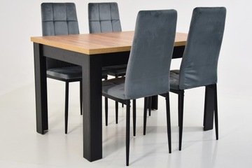 Meble kuchenne STÓŁ ROZKŁADANY i 4 krzesła WELUR