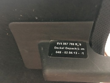 AUDI A3 8V POLIČKA KUFRU 8V4867769