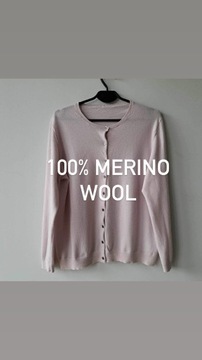 Sweter In Linea M 100% merino wool wrzosowy