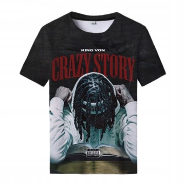 3D King Von Printing T-shirt Sports Casual Men