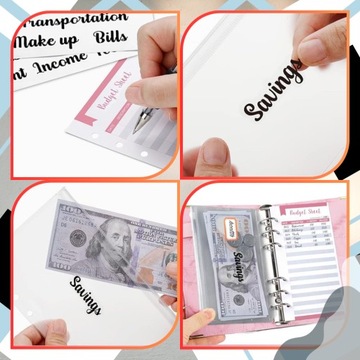 Notes planer organizer segregator finansowy budżetowy różowy A6 oszczędnik