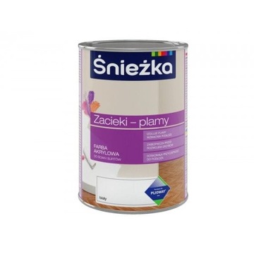 ŚNIEŻKA FARBA ZACIEKI I PLAMY BIAŁY 1L