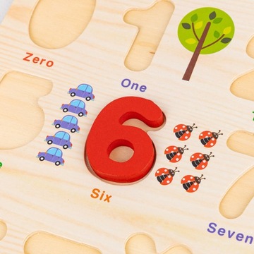 ДЕРЕВЯННАЯ РАЗВИВАЮЩАЯ ДОСКА ДЛЯ ДЕТЕЙ ГОЛОВОЛОМКА ИЗУЧЕНИЕ ЦИФР СЧЕТ СОРТИРОВКА