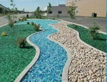 СТЕКЛОБЛОКИ БИРЮЗОВЫЙ КАМЕНЬ СТЕКЛО ДЛЯ ГАБИОНОВ 5кг 10-20см