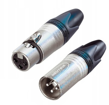 XLR 3 PIN NEUTRIK WTYK MIKROFONOWY MĘSKI ŻEŃSKI KOMPLET NC3FXX NC3MXX
