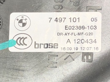 ZVEDÁK OKNO LEVÝ PŘEDNÍ BMW G20 8495869 7497101