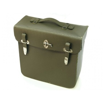 TORBA, SAKWA ZE SKÓRY NATURALNEJ, WODOSZCZELNA, ZIELEŃ NATO