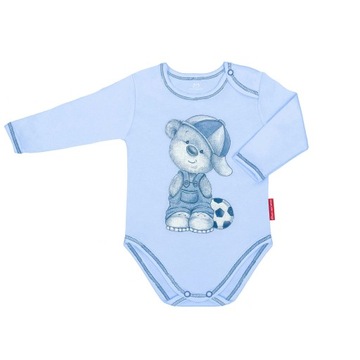 BODY DZIECIĘCE 98 Z DŁUGIM RĘKAWEM DLA CHŁOPCA Z NADRUKIEM MIESIEM WYGODNE