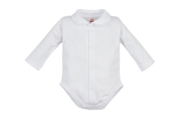 Body bawełniane z kołnierzykiem Makoma Organic Girl,r.68, biel