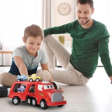 НАБОР МАШИН МАШИНЫ ГРУЗОВИК ЭВАКУАТОР со светодиодным приводом + 4 маленьких машинки