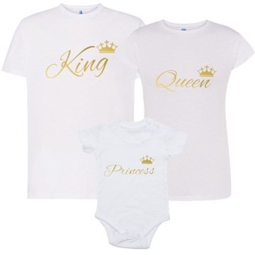 Zestaw koszulek dla rodziny KING QUEEN PRINCESS L