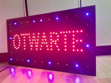 Рекламный щит ОТКРЫТЬ ВЫВЕСКА ГОСТИНАЯ МАГАЗИН NEON 60c