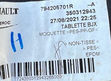 POLIČKA ZADNÍ DACIA OE 794205701