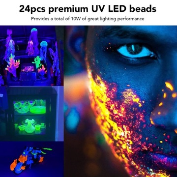 Черная светодиодная лента мощностью 10 Вт светится в темноте USB UV BM