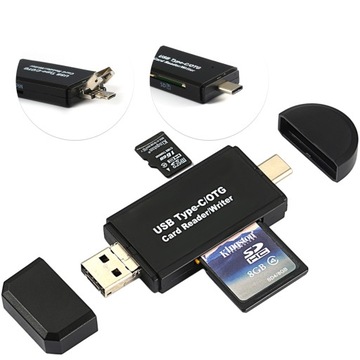 CZYTNIK ADAPTER KART 5w1 USB C USB - Multimedialne Urządzenie