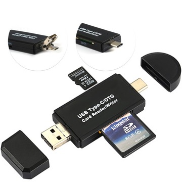 CZYTNIK/ADAPTER KART USB/USB C/SD/MICRO SD doSMARTFONA LAPTOPA Kompatybilny