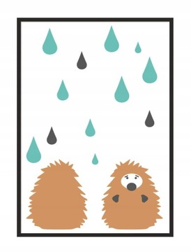 OBRAZ PLAKAT W RAMIE 33x43 cm Jeż PD053