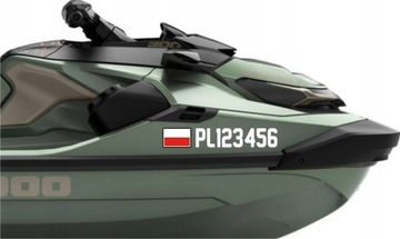 Наклейка РЕГИСТРАЦИЯ НОМЕРА + ФЛАГ PL для гидроцикла *6см *Цвета