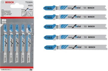Brzeszczoty blacha metal stal Bosch T118A 5szt