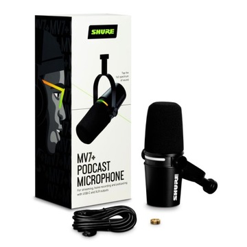 Динамический микрофон Shure MV7+ K с разъемами XLR/USB для подкастов