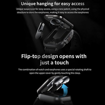 Умные часы 2 в 1 с наушниками. Функция мониторинга артериального давления и сердечного ритма.