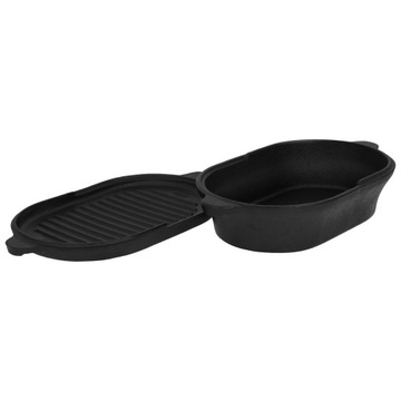 Brytfanna Garnek ŻELIWNY 1,3l GRILL Ciężki GR45