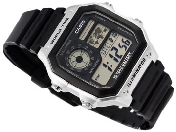 ЧАСЫ МУЖСКИЕ CASIO AE-1200WH-1CVEF 100M СВЕТОДИОДНЫЙ БУДИЛЬНИК