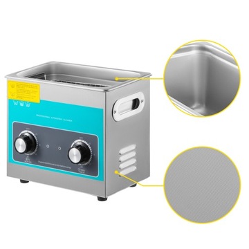 Ультразвуковой очиститель VEVOR с ручкой 3л 120Вт Нержавеющая сталь 304