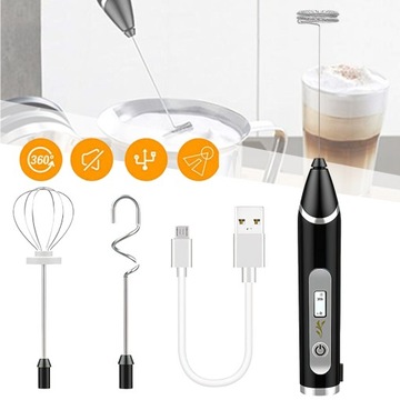 MIKSER DO SPIENIANIA MLEKA, 3 REGULOWANE POZIOMY, ŁADOWANIE USB, DO MATCHA
