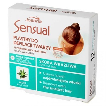 Joanna Sensual plastry do depilacji twarzy ALOES
