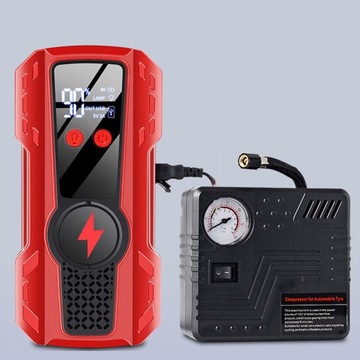 POWERBANK BOOSTER ДЛЯ ЗАВОДА АВТОМОБИЛЯ СО СВЕТОДИОДОМ + ЖК-дисплеем + ЗАЖИМАМИ