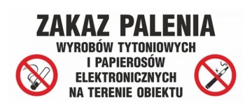 Zakaz palenia tytoniu e-papierosów obiekt PCV10x25