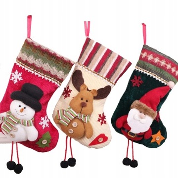 3SZT SKARPETA ŚWIĄTECZNA MIKOŁAJ BAŁWAN