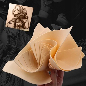 10x ИСКУССТВЕННАЯ КОЖА ДЛЯ ОБУЧЕНИЯ ТАТУ, ДВУСТОРОННЯЯ БЕЖЕВАЯ