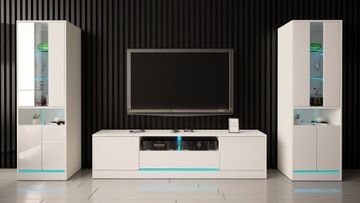 ВИТРИНА DISPARO 1 180см МАТОВЫЙ БЕЛЫЙ ГЛЯНЕЦ + RGB LED