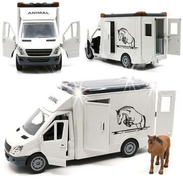 Pojazd wóz do przewozu transportu koni + figurka
