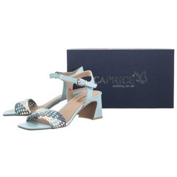 Buty Sandały Damskie na Obcasie Caprice Niebieskie 9-28320 Blue Comb