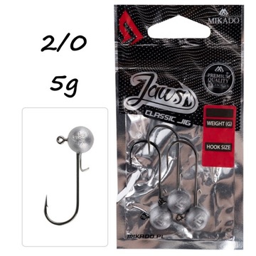 GŁÓWKA JIG JAWS CLASSIC 5gr 2/0 BN op.3szt MIKADO