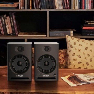 30W x 2 Ortizan C7 Dual-Mode Active Bookshelf Speakers - Wireless 2.0
