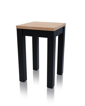 Taboret ERGO TWARDY DĘBOWE SIEDZISKO + CZARNE NOGI