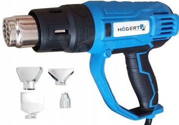 ТЕПЛОВАЯ ПИСТОЛЕТА HOGERT 2000 Вт, 4 НАСАДКИ, 2 ШЕСТЕРНИ, регулируемая 60–600°C