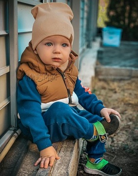 ДВУХСЛОЙНАЯ ШАПКА ОСЕНЬ ВЕСНА В ПОЛОСКУ размер 46-51