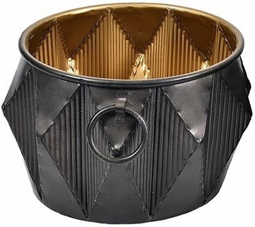 DONICA OSŁONKA METALOWA DONICZKA CZARNA DUŻA