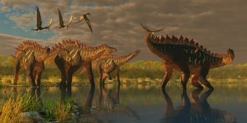 FOTOTAPETA 3D DINOZAURY PTERODAKTYLE ZACHÓD